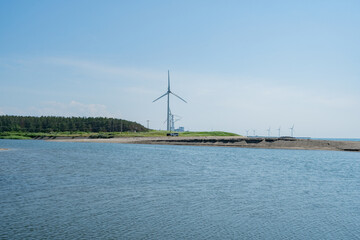風車 風力発電 持続可能 環境保護 エコ 海 活用