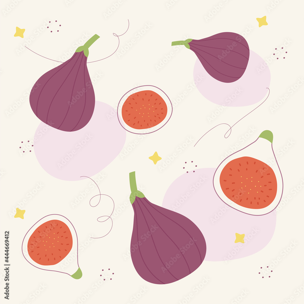 Leinwandbilder background design with simple figs arranged randomly. simple pattern design template.