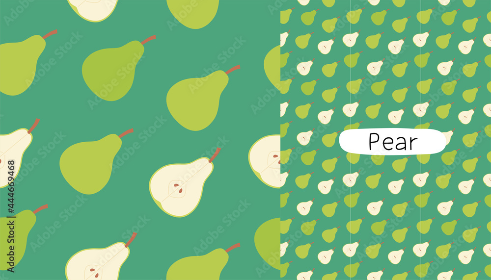Poster pear seamless pattern design template.