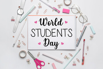 Beautiful greeting card for World Students' Day