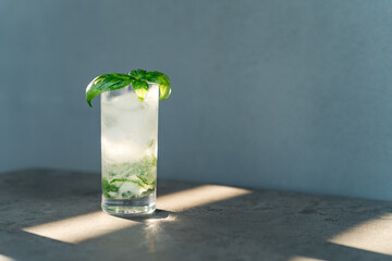 Refreshing gin tonic Cocktail with Cucumber - obrazy, fototapety, plakaty