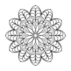 Flower Circular pattern in the form of a mandala for henna