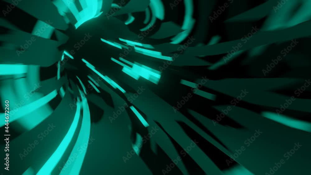 Poster there is rapid movement inside a tunnel with lights. a seamless looping motion graphic animated back
