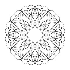 Black Flower Circular pattern in the form of a mandala for henna, frame 