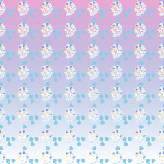 Seamless backgrounds for scrapbooking, needlework and printing on all types of clothing and fabric. Oriental ornaments. Incredibly beautiful and delicate lines. Blue, pink, transition with a slight gr