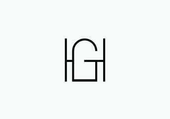 GH letter alphabet initial logo monogram vector template