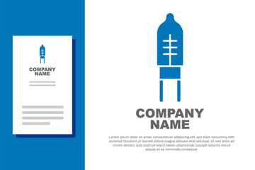 Blue Light emitting diode icon isolated on white background. Semiconductor diode electrical component. Logo design template element. Vector