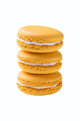 French dessert macaroon isolated on white. Copyspace