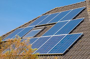 Solar panels on a roof
