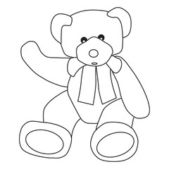 bear toys line vector illustration