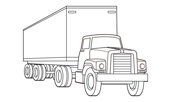 truck line vector illustration