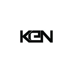 ken initial letter monogram logo design