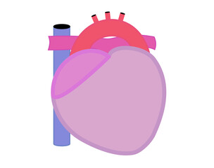 シンプルな心臓のイラスト。不健康な状態。アウトラインあり。