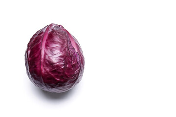 Fototapeta premium Fresh purple cabbage on white background