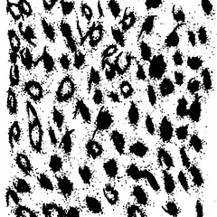 Black paint brush strokes vector seamless pattern. Hand drawn curved and wavy lines with grunge circles. brush scribbles decorative texture. Messy doodles, bold curvy lines illustration.