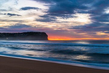 A winters sunrise at the seaside