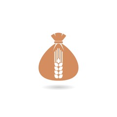 Wheat flour icon with shadow