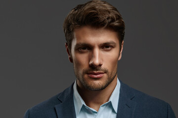 Portrait of young confident european business man