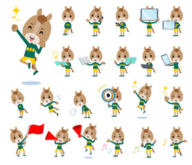 スマートフォンなどのデジタル機器を持つウマの男の子のセット