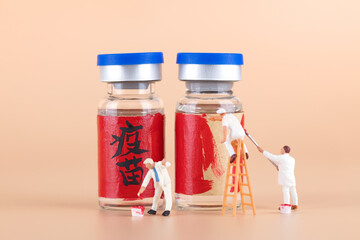 The villain painter is painting the newly developed vaccine