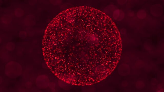 Red particle globe particle technology background 