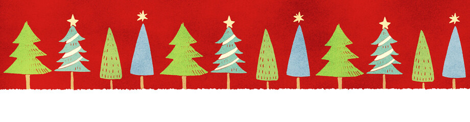 クリスマスの雪と木のイラスト北欧風 - obrazy, fototapety, plakaty