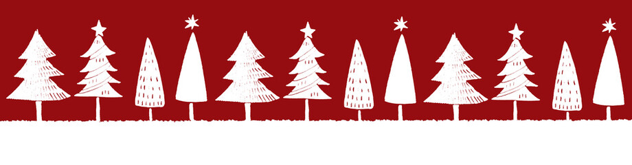 Fototapeta premium クリスマスの雪と木のイラスト北欧風
