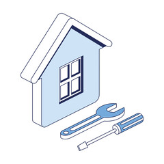 Home repair tools. Vector 3d line isometric, color web icons, new flat style. Creative design idea and elements for infographics.