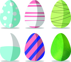easter eggs set with color variations