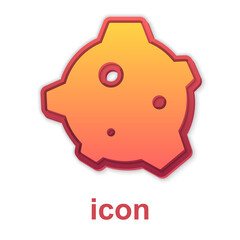 Gold Asteroid icon isolated on white background. Vector