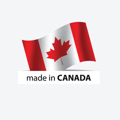 Fototapeta na wymiar made in Canada vector stamp. badge with Canada flag 