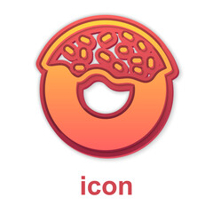 Gold Donut with sweet glaze icon isolated on white background. Vector