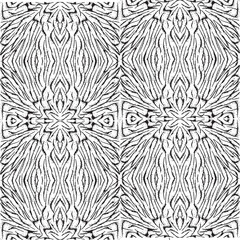 Black paint brush floral strokes vector seamless pattern. Hand drawn curved and wavy lines with grunge circles. brush scribbles decorative texture. Messy doodles, bold curvy lines illustration.