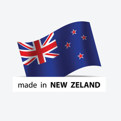 made in New Zealand vector stamp. badge with New Zealand flag	