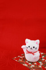 着物の帯とまねき猫　