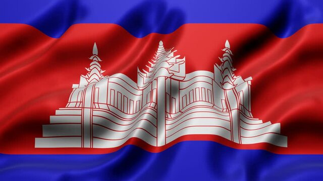 3d rendering of a National Cambodia flag waving in a looping motion