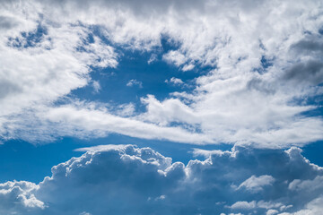 Obraz premium Blue sky with white clouds in the day, Nature background