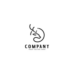 line art deer logo design. logo template