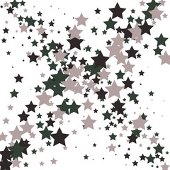 Gray stars scatter charming holiday vectoron white background. Twinkle luminous star sparkles magical illustration.