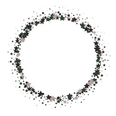 Obraz premium Platinum stars confetti adorable birthday vector background. Frame design elements