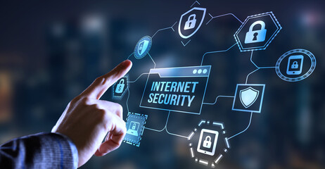 Internet, business, Technology and network concept. Cyber security data protection business...