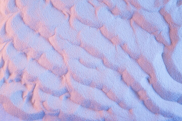 Disco violet and blue sand texture with smooth ripple stripes as clouds, vapor abstract background.