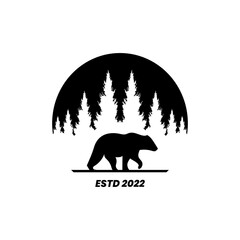 bear logo simple - obrazy, fototapety, plakaty