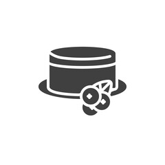 Currant cheesecake vector icon