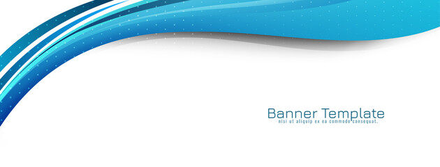Modern decorative blue wave style design banner template