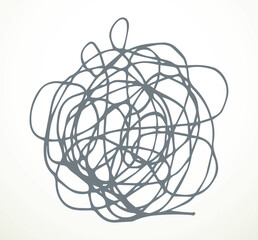 Unravel the tangled tangle. Vector drawing