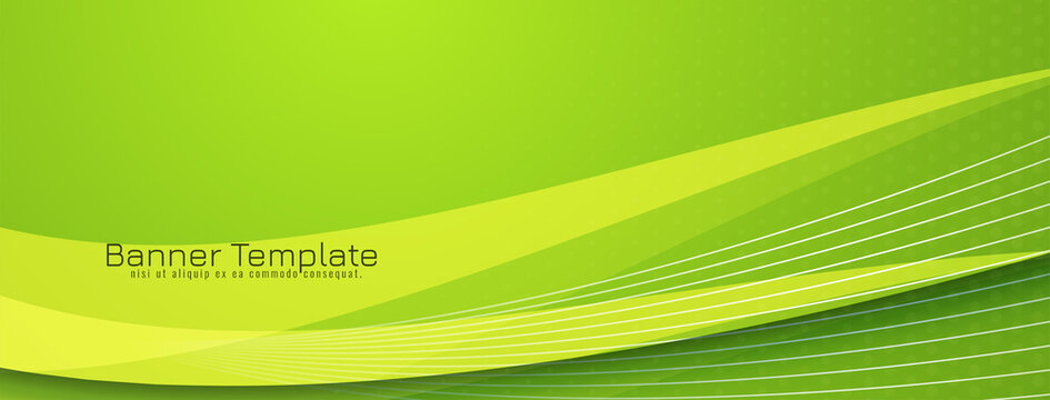 Abstract green wave style design banner template