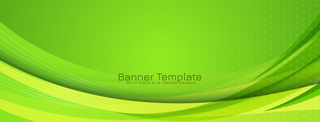 Modern elegant green wave style design banner template