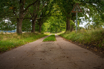 Obraz premium A rural road near Landow, Mecklenburg-Western Pomerania, Germany