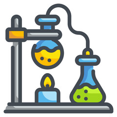 bunsen burner line icon